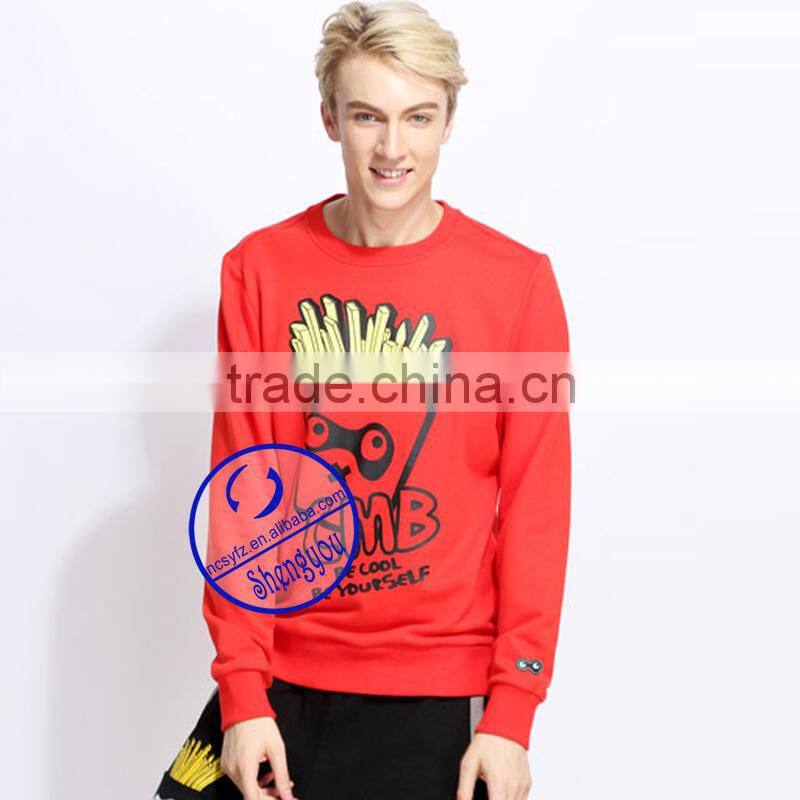 Wholesale custom 100 polyester mens pullover sweatshirt with printing
