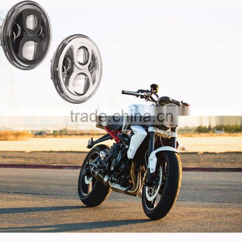 Angel Eyes 7'' LED Headlight For Jee-p Wrangler JK TJ LJ H4 Hi-lo Beam Front Driving Headlamp Styling For Harley motorcycle