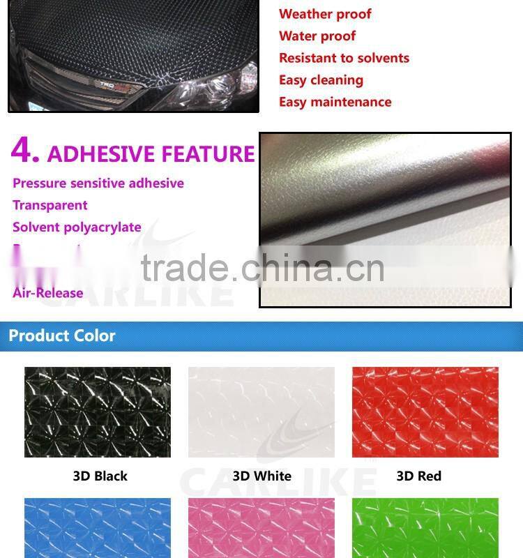 CARLIKE Air Bubble Free 3D Lens Car Body PVC Vinyl Roll
