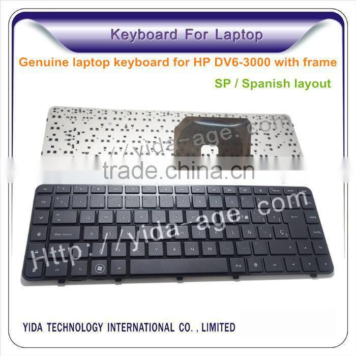 SP/Spanish layout laptop keyboard for HP DV6-3000 with frame back