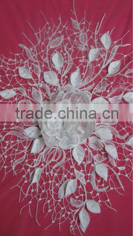 3d flower lace embroidered fabric