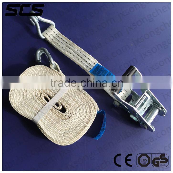 Tie down straps with stainless steel 100% polyester ratchet and hooks