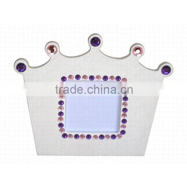 White shining princess Crown wood photo frame Children wooden photo frame