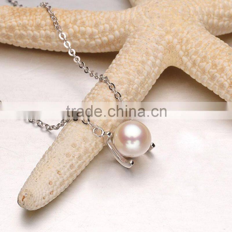 AAA freshwater pearl pendant silver jewelry with necklace