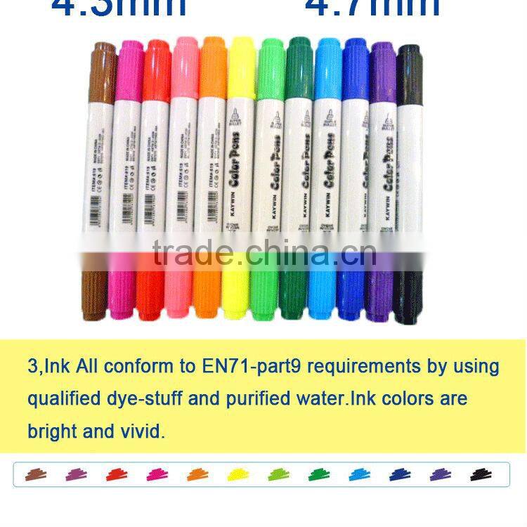 Double sides water based color marker item # 619