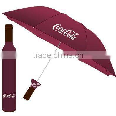Xiamen 2014 fashion 3 fold wine bottle umbrella