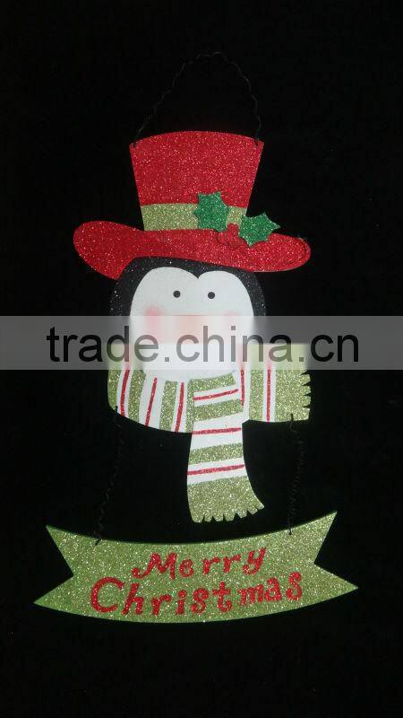 SANTA STOP HERE SIGN, SEASON'S GREETING BOARD DOOR DECOR ORNAMENT