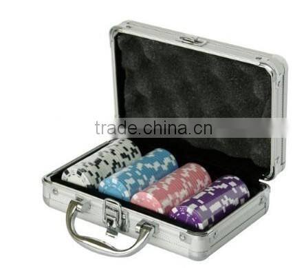 11.5g 100 Pcs Poker Set casino set in slivery aluminium case for game