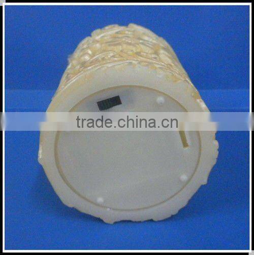 amber flickering Flameless Pillar Carven Wax Scented LED Candles