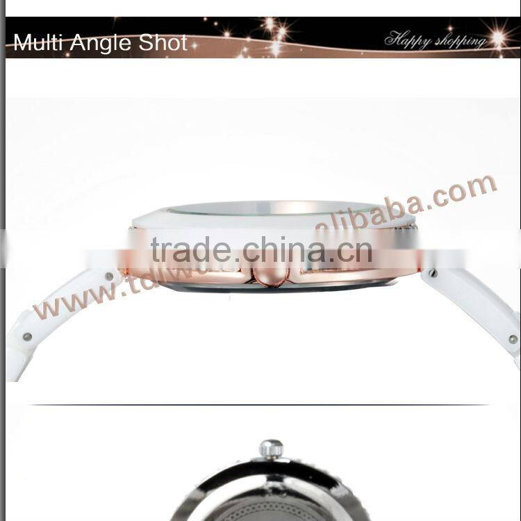 2015 Hot Selling Fashion Sapphire Crystal Fashion White Ceramic Watch