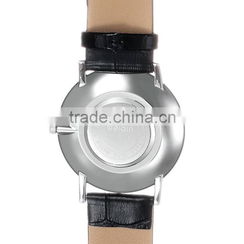 Brand Watch Men W.R. 3ATM Sapphire Glass 4.6mm Thick SS Case Genuine Leather Strap