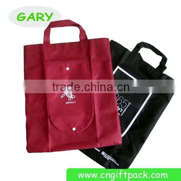 Red Black Non Woven Foldable Tote Bag Print