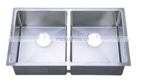 farmhouse hot sales China supplier manufacturer XHHL commercial handmade cupc double bowl stainless steel kitchen sink