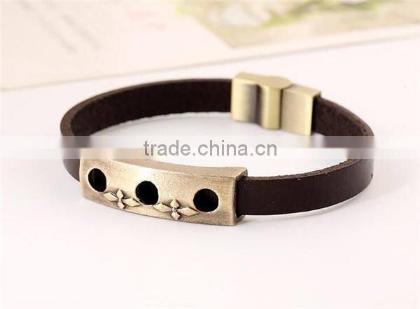 Bracelet making suppliers leather bracelet/ leather bracelet with magnetic clasp