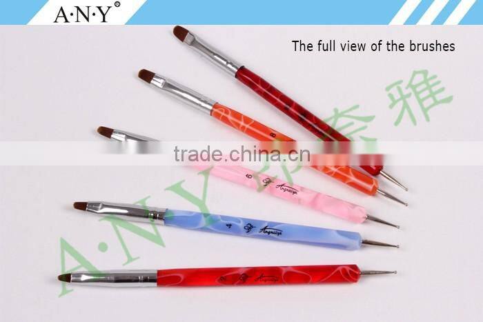 ANY Different Colors Acrylic Handle 5 Piece Two Sides Nail Art Brush Sets