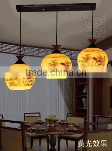 E27 vintage 3 head hanging ceramic lights pendant for bar counter for restaurant lighting