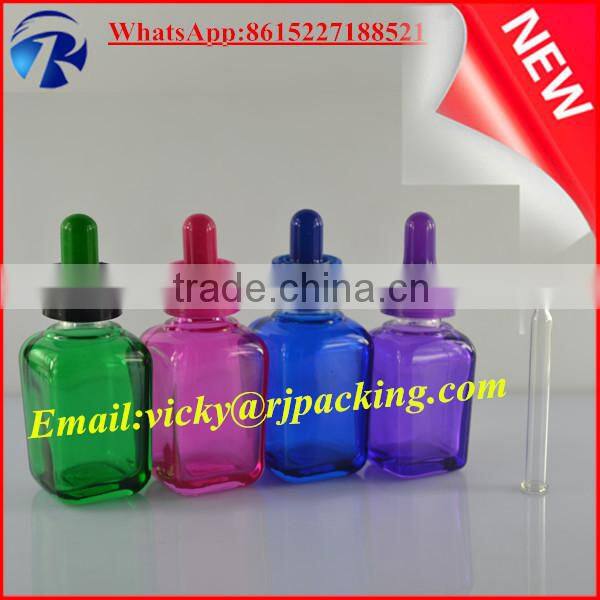 red painting 1oz skull shape glass dropper bottle for e-liquid in stock