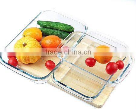 Heat Resistance Glass borosil clear glass lunch box with lock