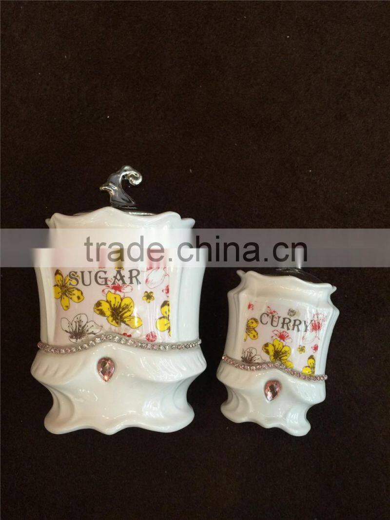 Factory supply eco-friendly square shape ceramic flower pattern pot