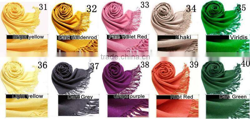 fringe Plain solid color pashmina shawl, scarf shawl