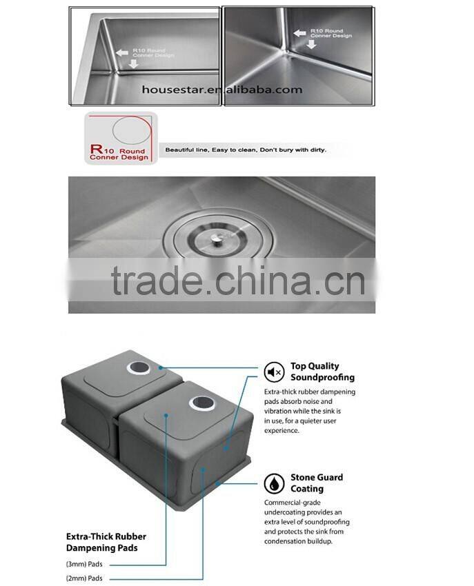 China Supplier Handmade Undermount Single Bowl Stainless Steel Kitchen Sink