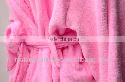 ladies pink velvet hotel long winter bathrobe