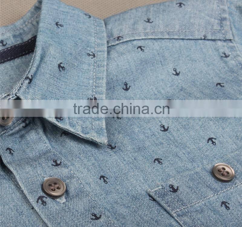 top grade indigo wash kids safety high visibility shirt printing