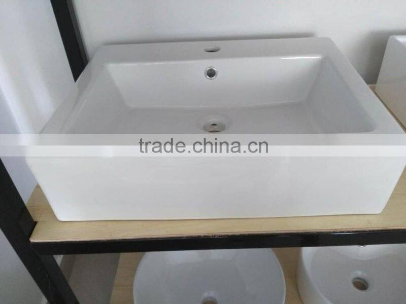 chaozhou ceramic basin square shape single hole white wash basin hot sale art basin new design hot sale art basinB004