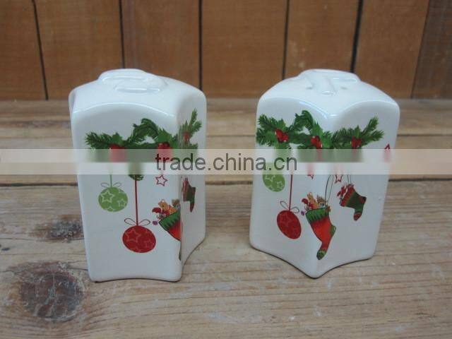 new christmas ceramic salt and herb shaker