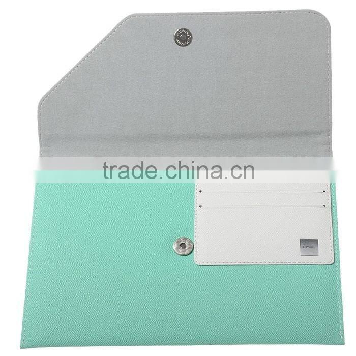 2-Tone PU Leather Envelope Sleeve Pouch for Tablet with Card Holders