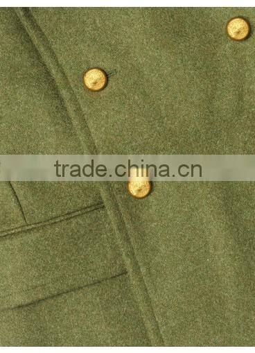 2015 new style 100% cashmere classic army grey 100 cashmere coat