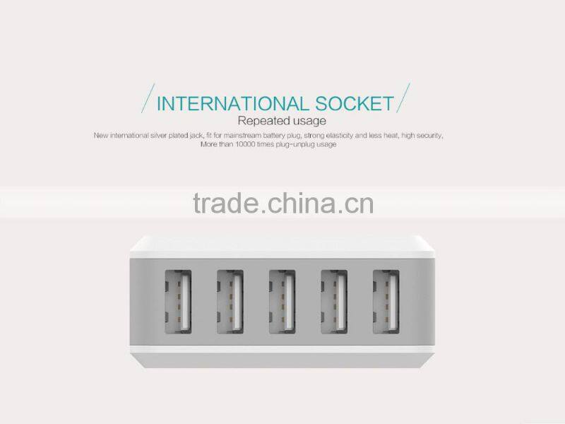 40W 8A 5 Port Smart Intelligent Desktop USB Wall Travel Charger Adapter Charging Station for smart phones and tablet