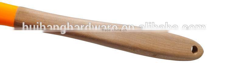 F01-6 silicone cooking soup ladle with wooden handle