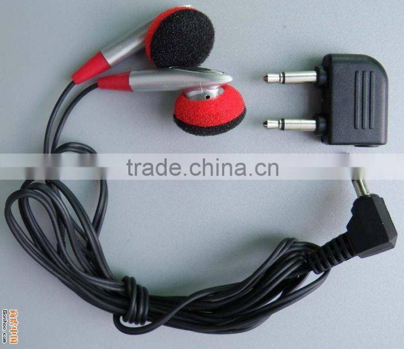 2016 New design portable cheap airline earphone disposable earhook