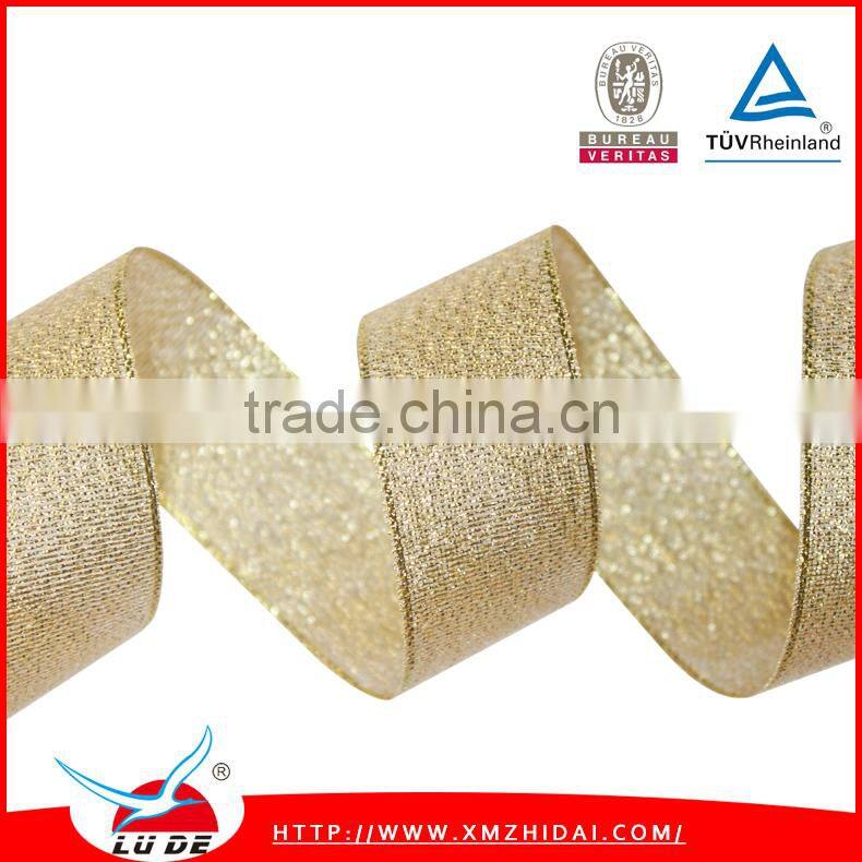 Factroy direct offer colorful wire edge metallic ribbon
