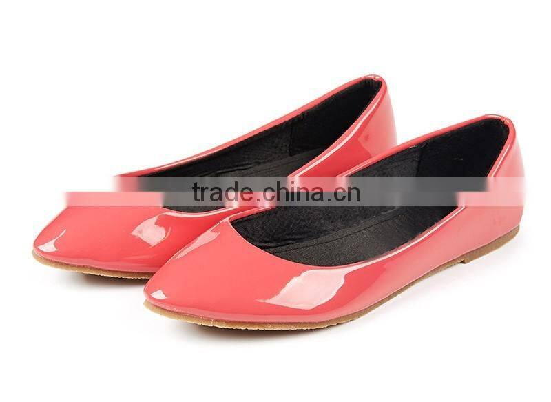 Patent Pu plain upper TPR sole fancy cute cheap ballerina shoe girls belly pump shoes ballet flats shoes kids 2016