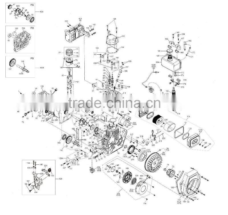 Cheap standard size muffler 170f diesel engine spares