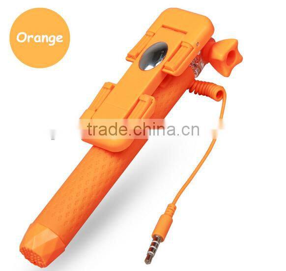 3.5MM Audio Cable Take Pole Selfie Stick - Self-portrait Monopod with cell phone clamp - Extendable Selfie Stick Monopad