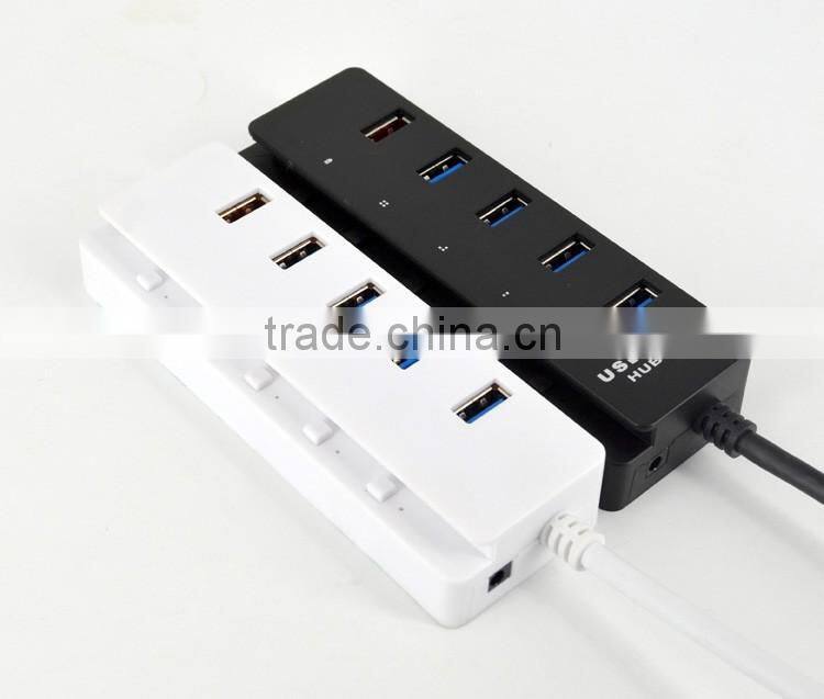 Super Speed 5 port USB 3.0 HUB with individual on/off switches , 4 port USB 3.0 HUB +1 quick charging port