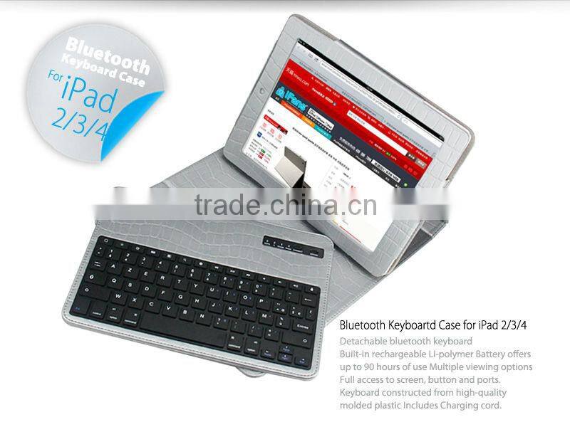 2013 New Tablet Bluetooth Keyboard with Stand Leather Cover for new iPad