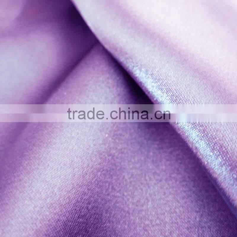 100% polyester shining spandex silk satin fabric for lady dresses