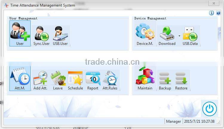 Popular 3.2 inch TFT network TCP/IP biometric fingerprint time attendance system
