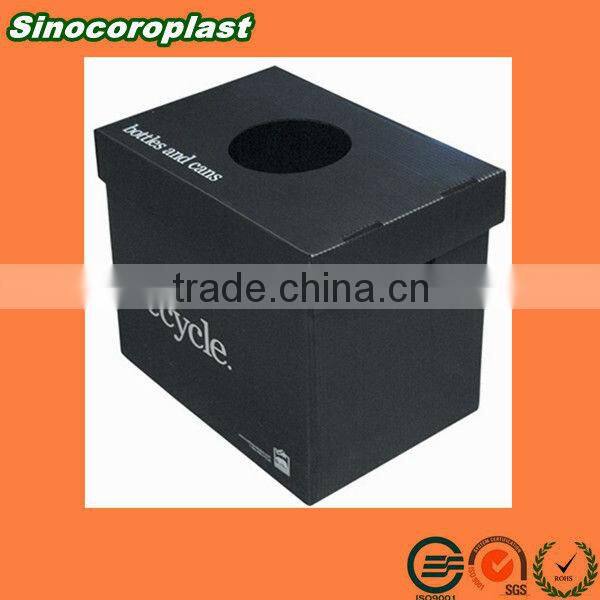Printed Folding Corrugated Plastic Rubbish Bin