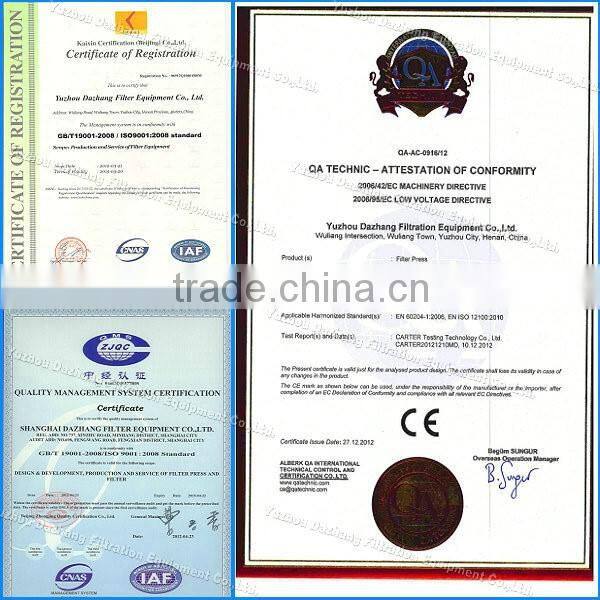 Dazhang High Efficiency Good Price Automatic Membrane Filter Press Machine For Vanadium-Titanium