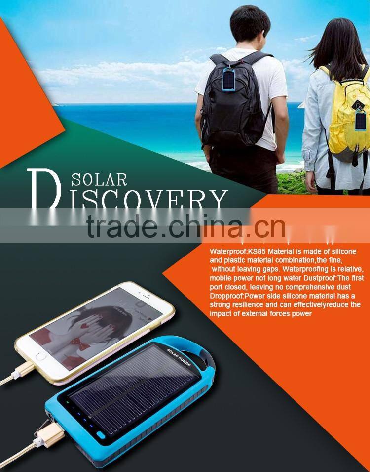 Factory hot selling 4000Mah/8000Mah backpack solar panel cell phone charger