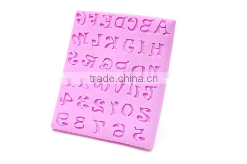 Alphabet and number silicone fondant mold