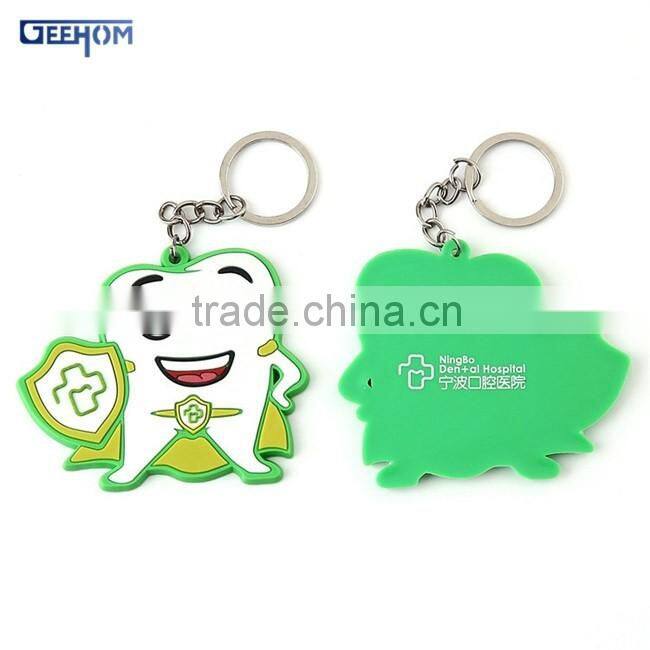 dental promotion gifts- custom 3d teeth shape key ring pvc