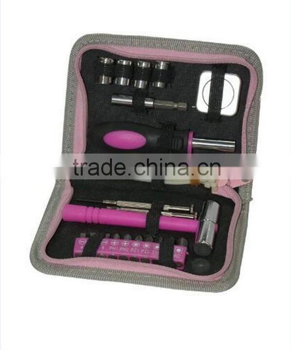 32 Piece Ladies Pink Tool box ,Household Pink Tool Set Special For Ladies