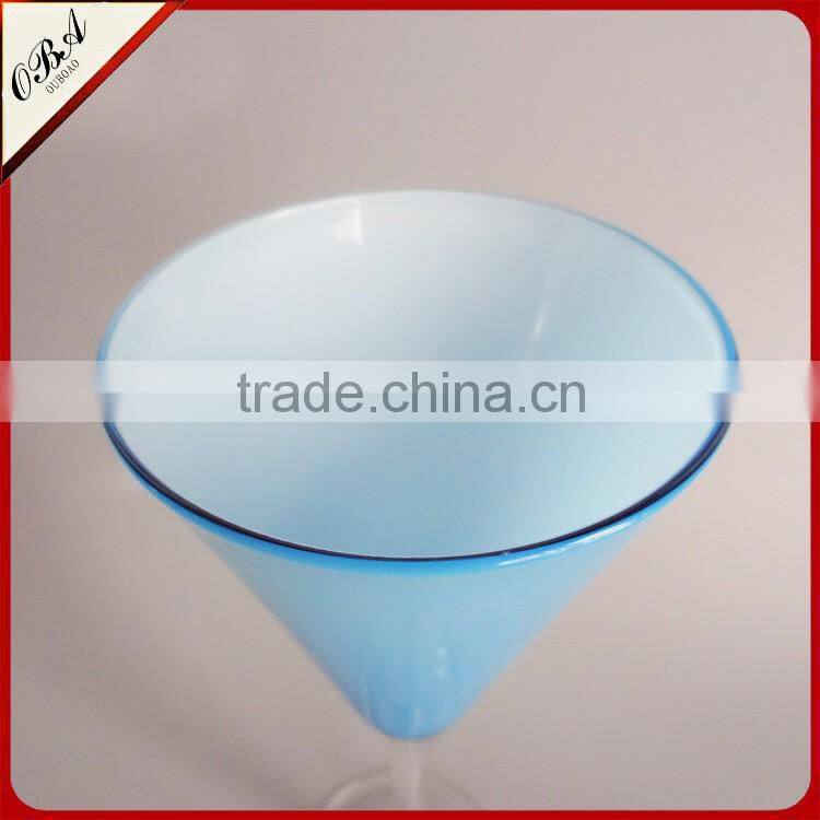 Honorable Sky blue transparent leg cone-shape glass, juice glass, blue glass