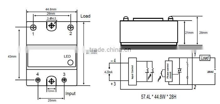 220V 4-20mA Control SSR Relay Analog Input